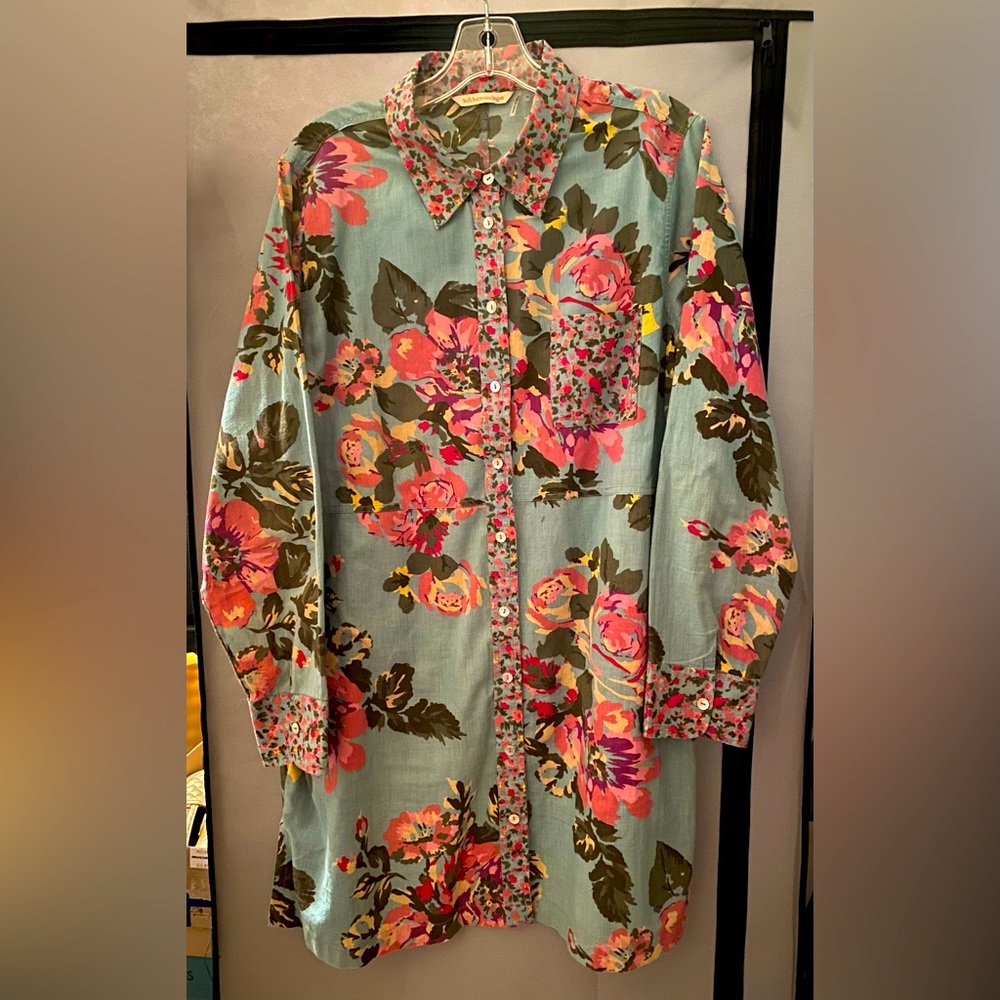Soft Surroundings Floral Print Blouse, Size XL